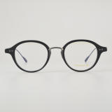 Round Titanium Glasses LE5129_Black - Gunmetal Front View
