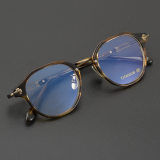 Round Acetate & Titanium Glasses LE5072_Brown