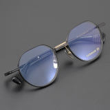 Round Titanium Glasses LE5103_Black - Gold