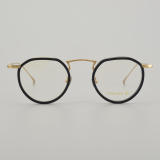 Round Titanium Glasses LE5050_Gold Front View