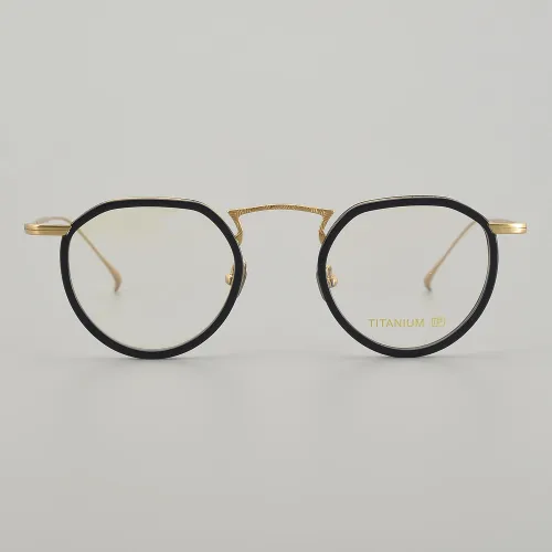 Round Titanium Glasses LE5050_Gold