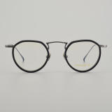 Round Titanium Glasses LE5050_Gunmetal Front View