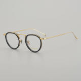 Round Titanium Glasses LE5050_Gold