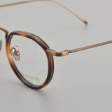 Round Titanium Glasses LE5050_Bronze