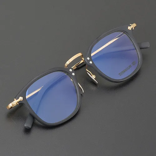 Square Titanium Glasses LE5027_Black - Gold