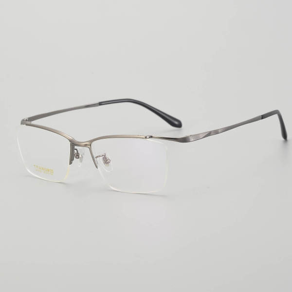 Half Rim Titanium Glasses LE5048_Gunmetal