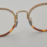Round Titanium Glasses LE5026_Tortoise - Gold