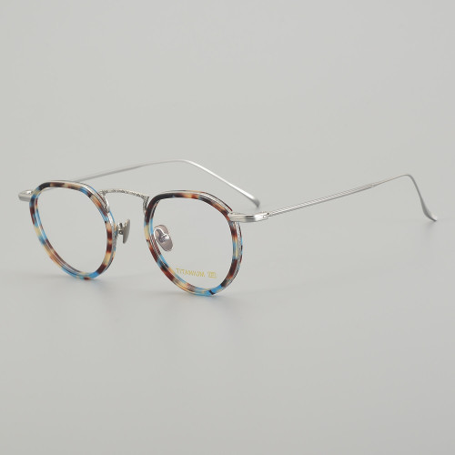 Round Titanium Glasses LE5050_Silver