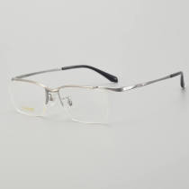 Half Rim Titanium Glasses LE5048_Silver