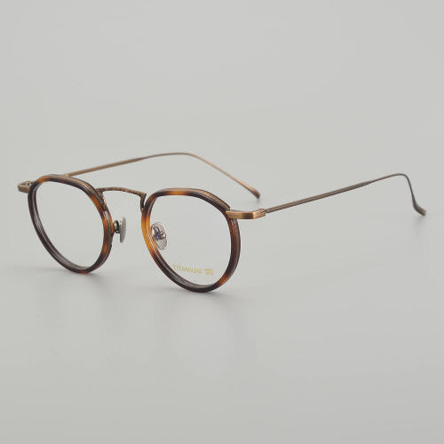 Round Titanium Glasses LE5050_Bronze