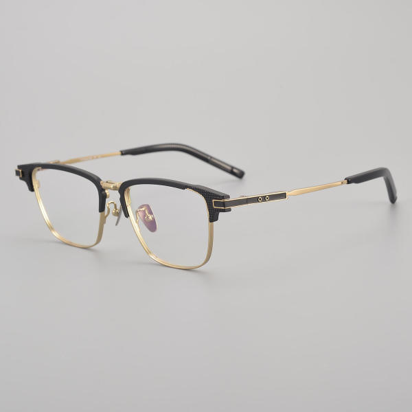 Square Titanium Glasses LE5038_Black - Gold