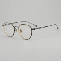 Geometric Titanium Glasses LE5044_Gold - Black