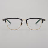 Square Titanium Glasses LE5038_Black - Gold Front View