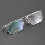 Half Rim Titanium Glasses LE5048_Silver