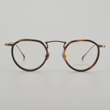 Round Titanium Glasses LE5050_Bronze Front View