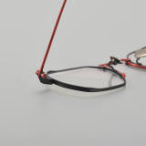 Geometric Titanium Glasses LE5039_Red - Black