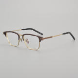 Square Titanium Glasses LE5038_Brown - Gold