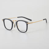 Square Titanium Glasses LE5027_Black - Gold