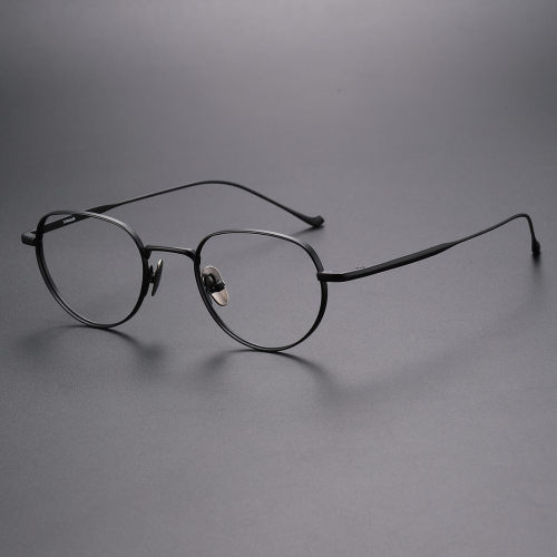Oval Pure Titanium Glasses LE1080 - Black