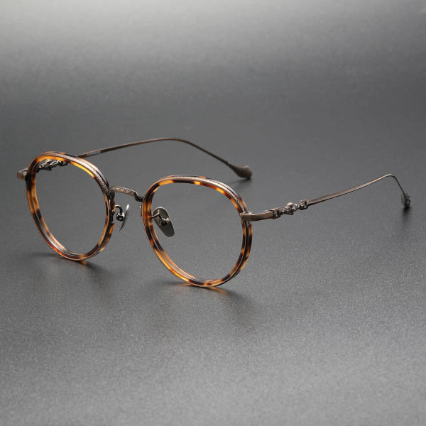 Acetate & Titanium Eyeglasses LE0444 - Tortoise & Bronze