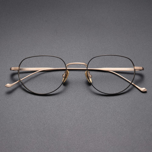 Oval Pure Titanium Glasses LE1080 - Black & Gold