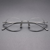 Oval Pure Titanium Glasses LE1080 - Gunmetal Front View