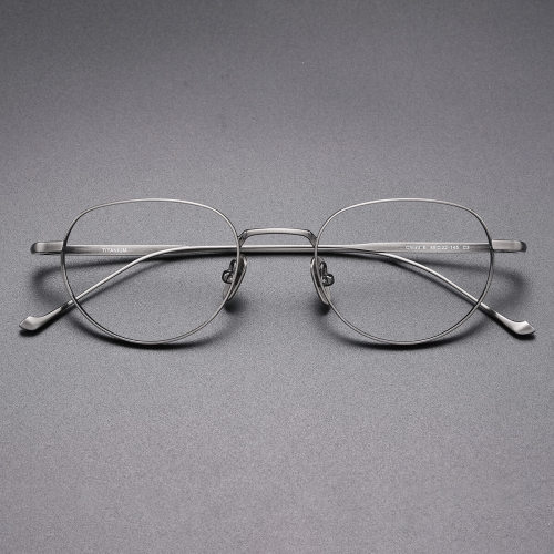 Oval Pure Titanium Glasses LE1080 - Gunmetal