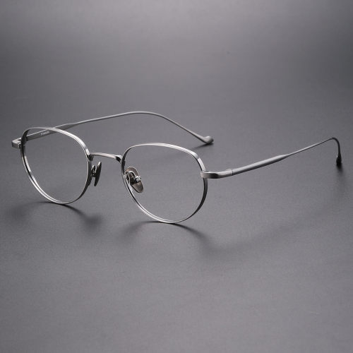 Oval Pure Titanium Glasses LE1080 - Silver