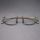 Oval Pure Titanium Glasses LE1080 - Bronze Front View