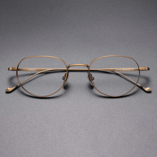 Oval Pure Titanium Glasses LE1080 - Bronze