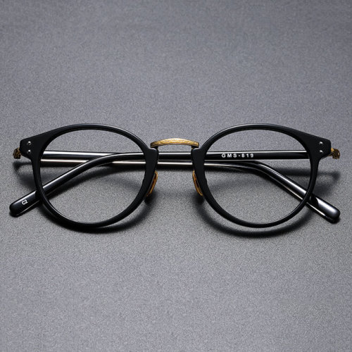 Acetate & Titanium Eyeglasses LE0335 - Black & Gold