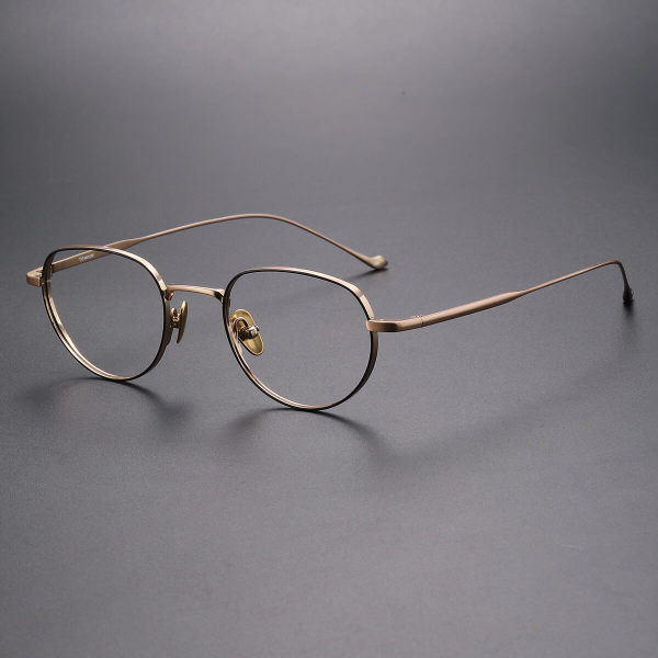 Oval Pure Titanium Glasses LE1080 - Black & Gold