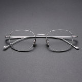 Oval Pure Titanium Glasses LE1080 - Silver Front View