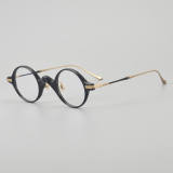 Round Acetate & Titanium Glasses LE5171 - Black - Gold