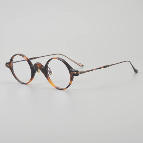 Round Acetate & Titanium Glasses LE5171 - Tortoise - Bronze
