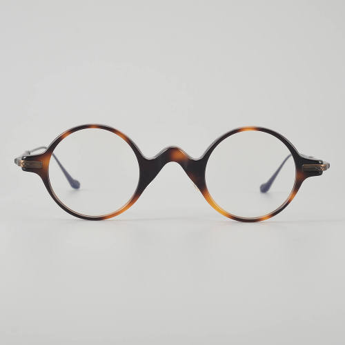 Round Acetate & Titanium Glasses LE5171 - Tortoise - Bronze