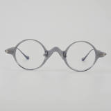 Round Acetate & Titanium Glasses LE5171 - Grey - Gunmetal Front View