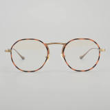 Round Titanium Glasses LE5223 - Amber - Gold Front View