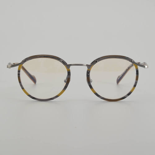 Round Acetate & Titanium Glasses LE5262 - Colorful