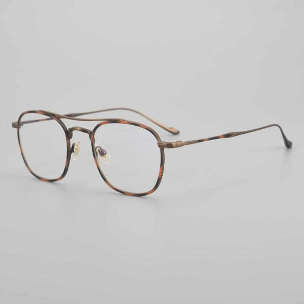 Square Titanium Glasses LE5309 - Tortoise - Bronze