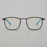 Square Titanium Glasses LE5153 - Grey - Gunmetal Front View