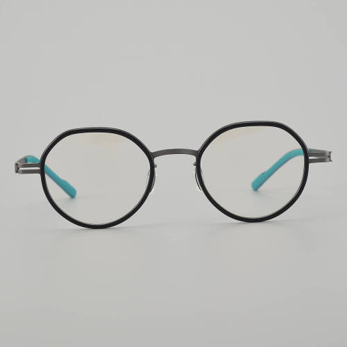 Round Titanium Glasses LE5314 - Black - Gunmetal