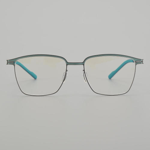 Square Titanium Glasses LE5296 - Green - Gunmetal