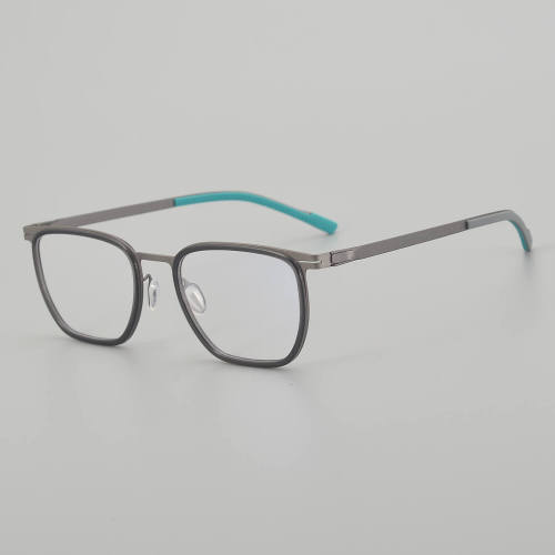 Square Titanium Glasses LE5341 - Black - Gunmetal