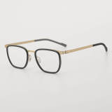 Square Titanium Glasses LE5341 - Black - Gold