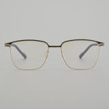 Square Titanium Glasses LE5296 - Black - Gold