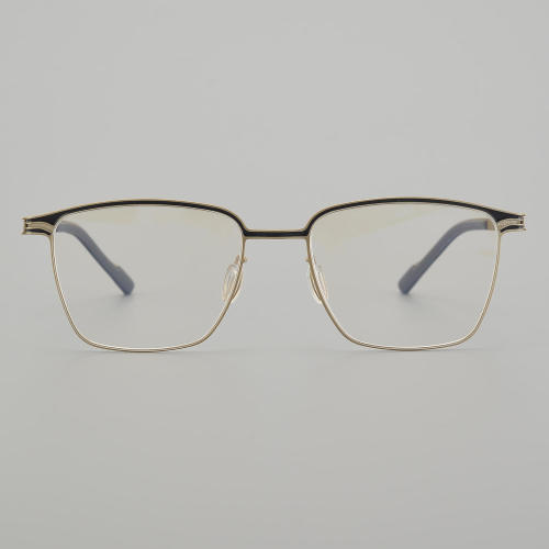Square Titanium Glasses LE5296 - Black - Gold