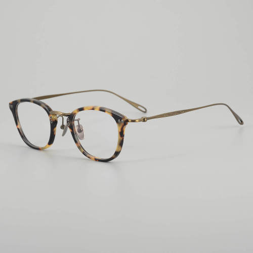 Oval Acetate & Titanium Glasses LE5243 - Tortoise - Bronze