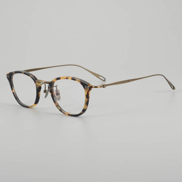 Oval Acetate & Titanium Glasses LE5243 - Tortoise - Bronze
