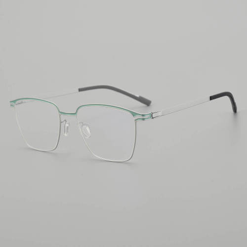 Square Titanium Glasses LE5296 - Blue - Silver